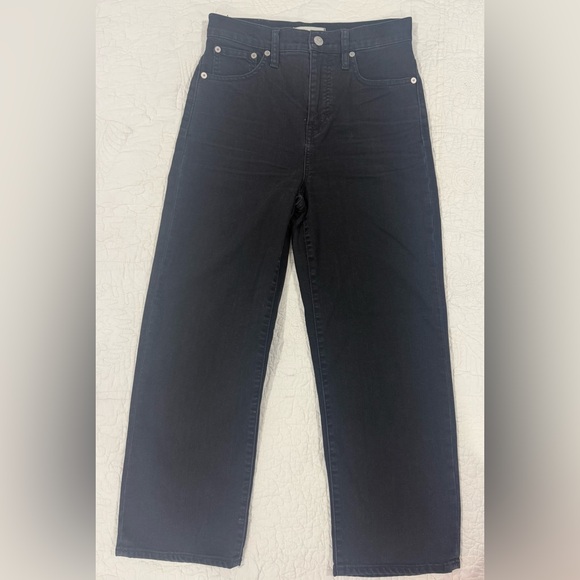 Madewell Denim - Madewell Women's, slim wide-leg crop Jeans Black size 26